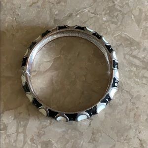 Enamel black and white bangle